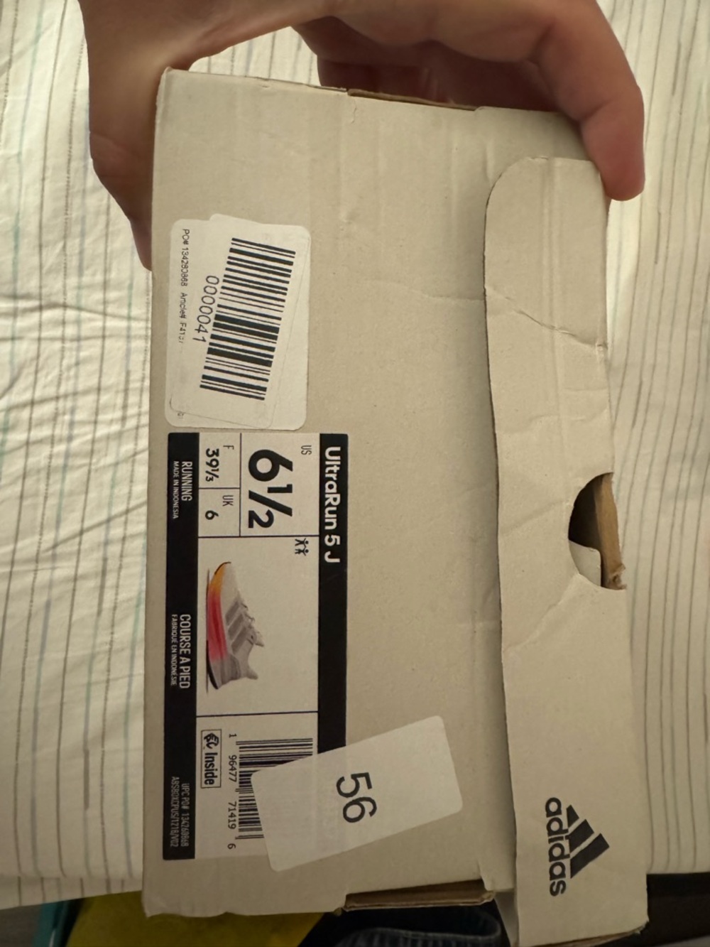 BRAND NEW Adidas Women’s White Running Shoes with Pink and Yellow Gradient - Picture 5 of 5